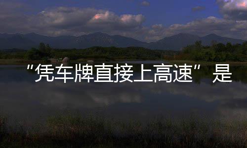 的信读息解直接准确凭上高速是不车牌